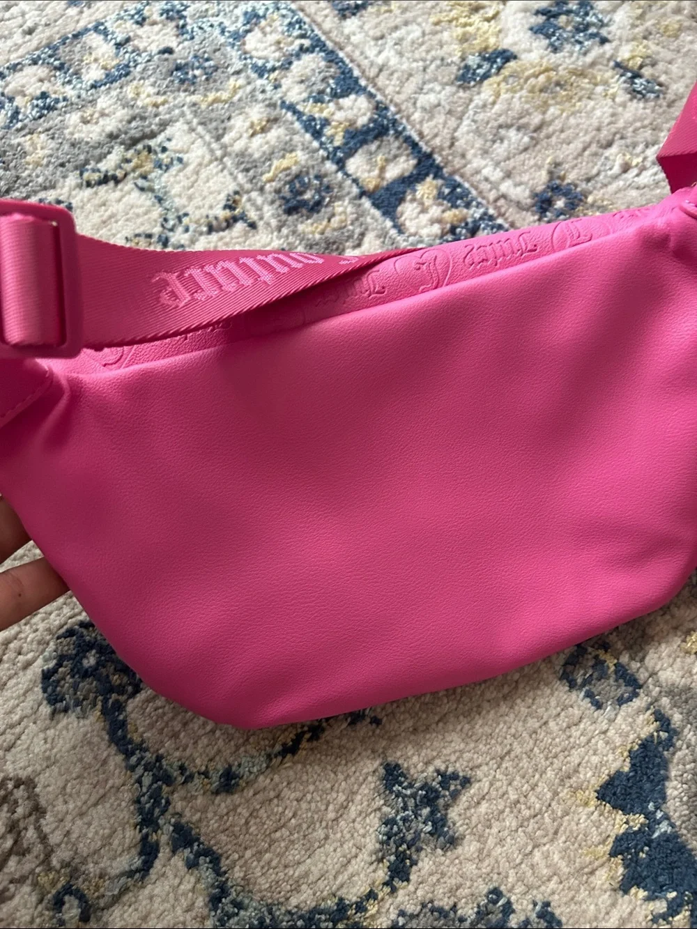 Juicy Couture Hot Pink Embossed Logo Crossbody Belt Bag